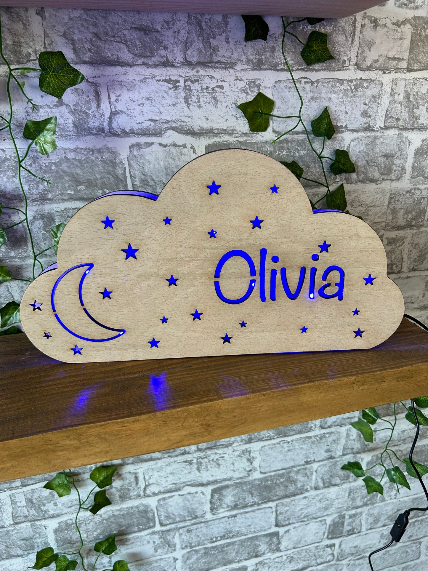 Personalised Night Light 3D Cloud