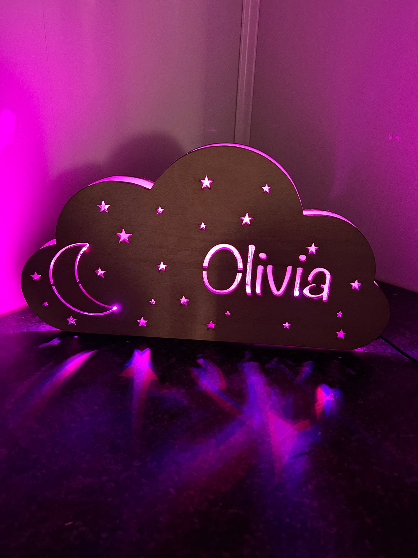 Personalised Night Light 3D Cloud