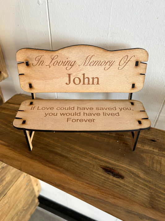 Personalised Wood Memorial Bench