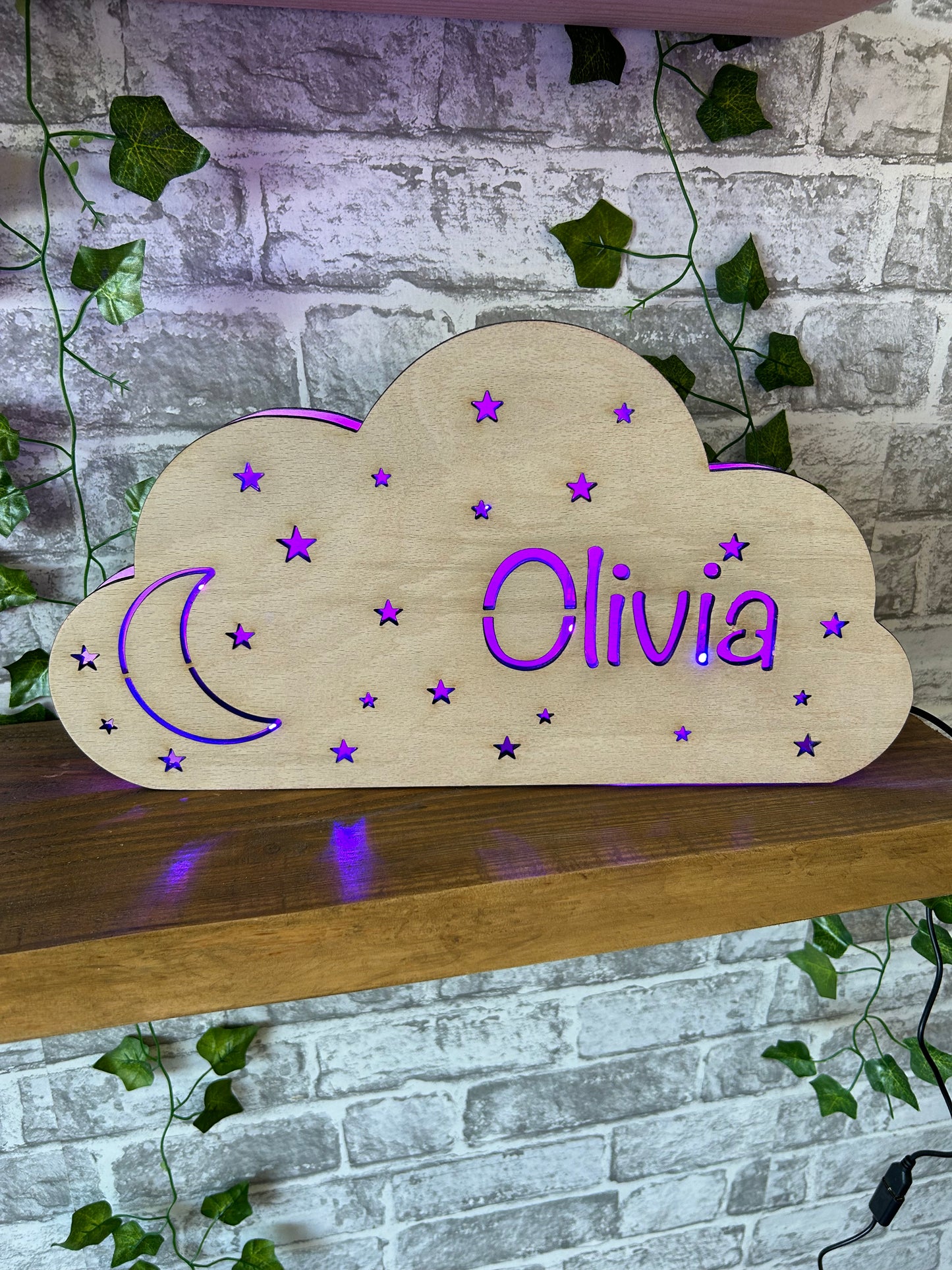 Personalised Night Light 3D Cloud