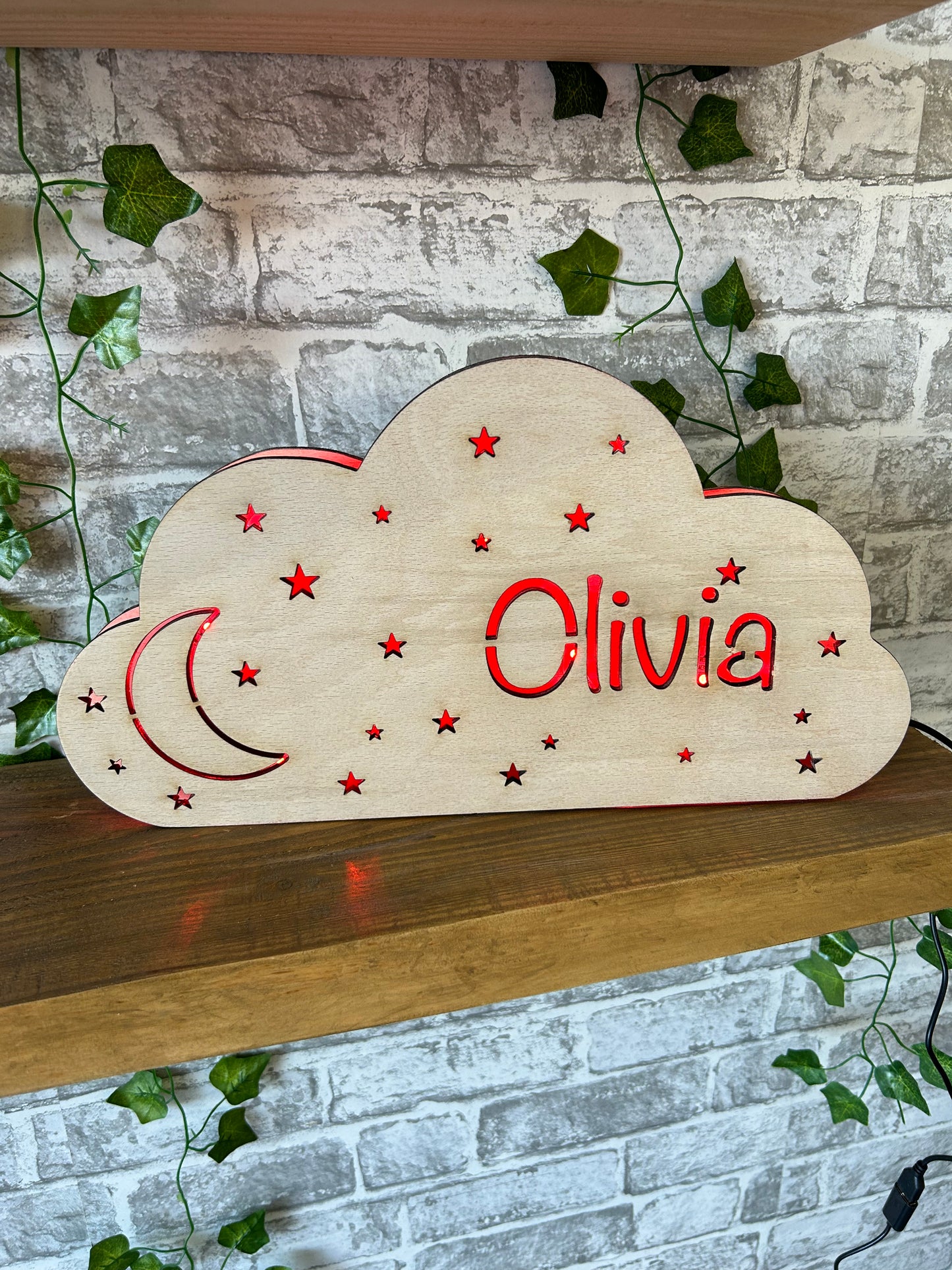 Personalised Night Light 3D Cloud