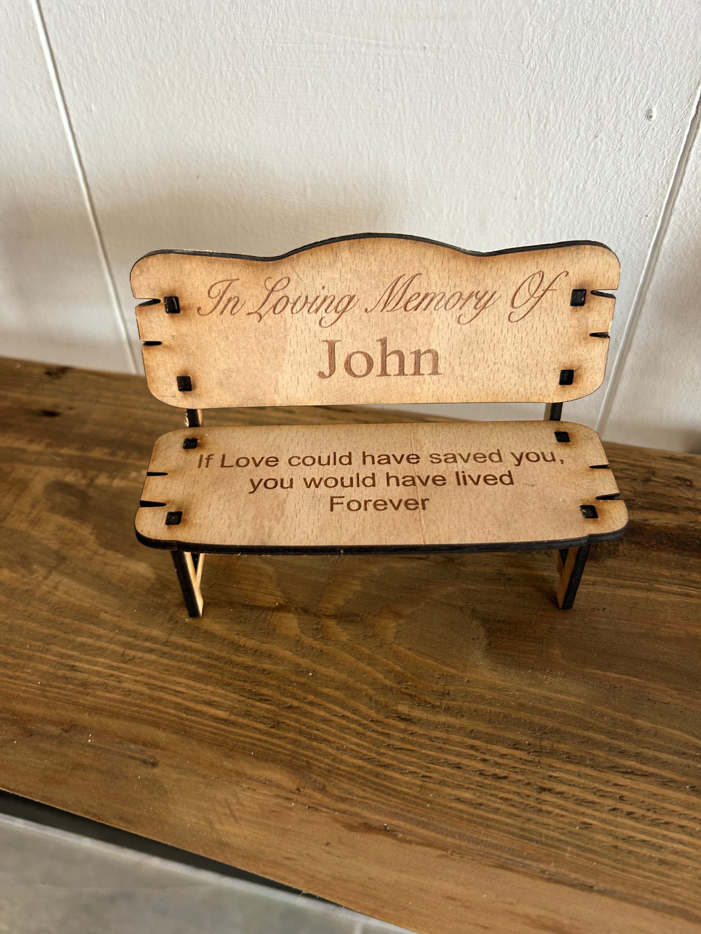 Personalised Wood Memorial Bench