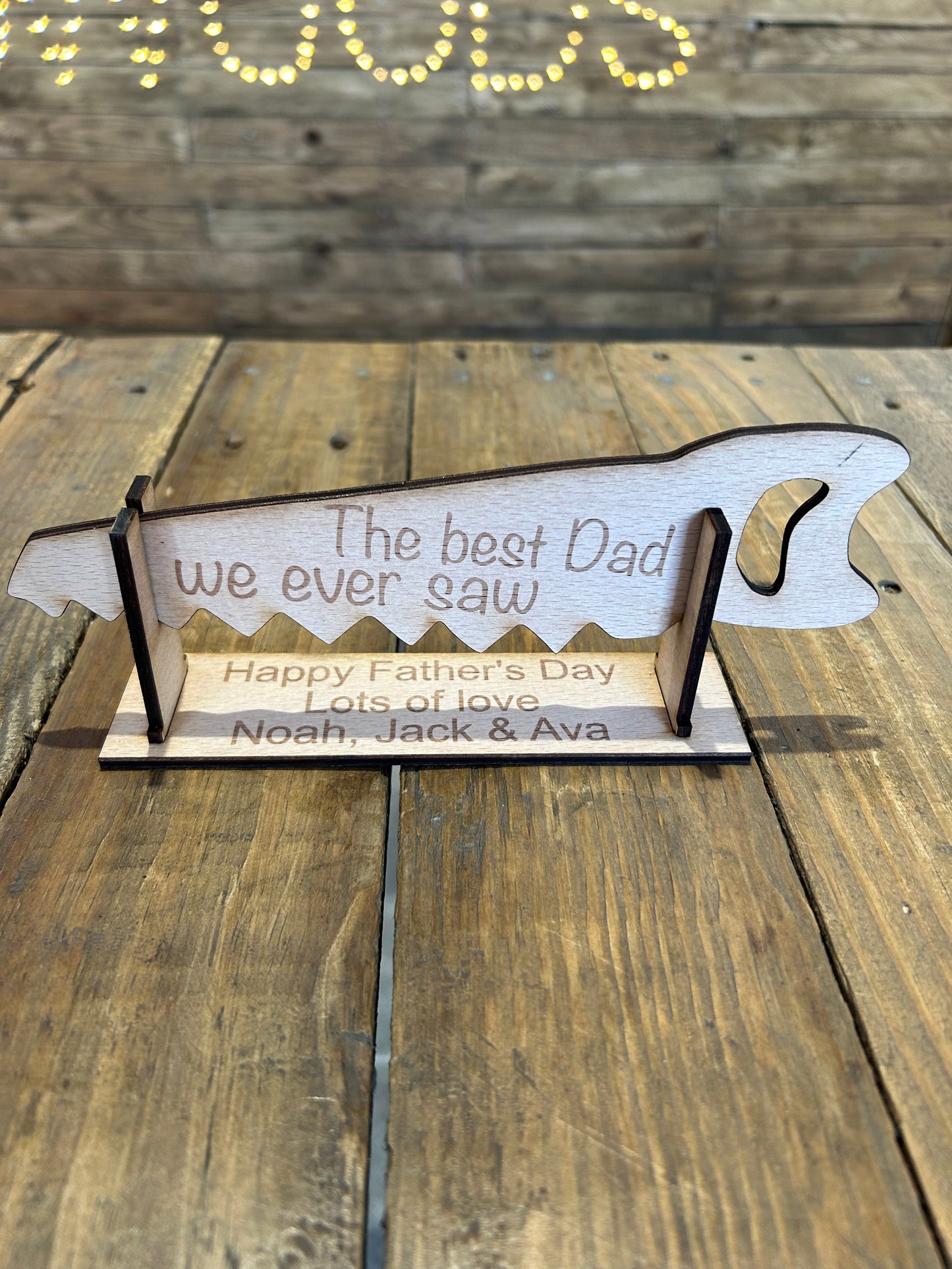 Personalised Wooden Saw Decoration